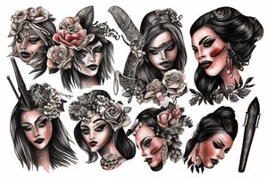 women warrior tattoo idea