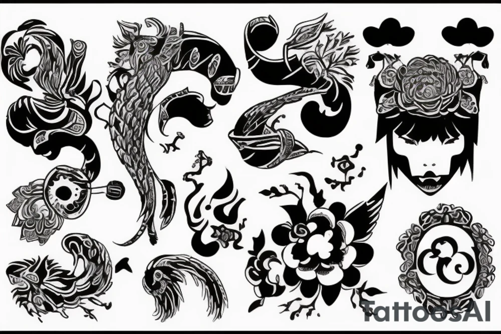змея в древнеяпонском стиле. tattoo idea