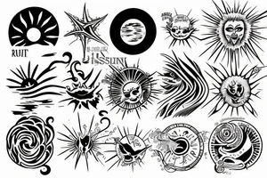 rising sun sun burst sun rise over ocean tattoo idea