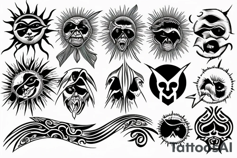 rising sun sun rays sun rise over ocean tattoo idea
