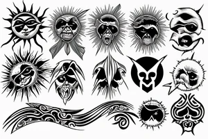 rising sun sun rays sun rise over ocean tattoo idea