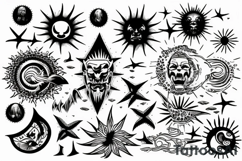 rising sun sun rays sun rise over ocean tattoo idea