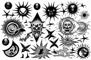 rising sun sun rays sun rise over ocean tattoo idea