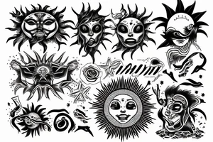 rising sun sun rays sun rise over ocean tattoo idea