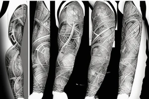 science sleeve minimal tattoo idea