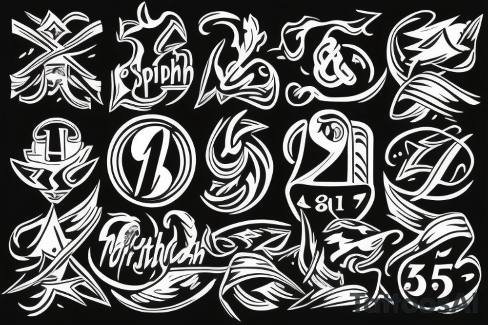 Birth month and birth symbol and date April 5, 1989 tattoo idea