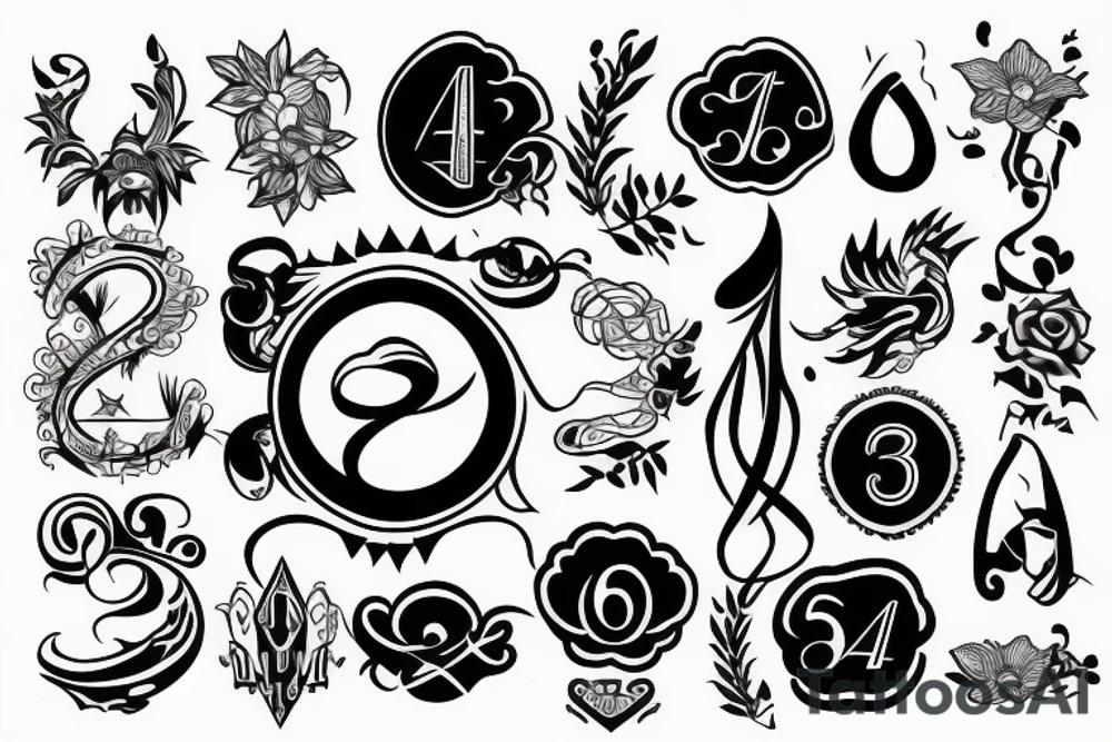 Birth month and birth symbol and date April 5, 1989 tattoo idea