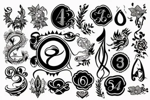 Birth month and birth symbol and date April 5, 1989 tattoo idea