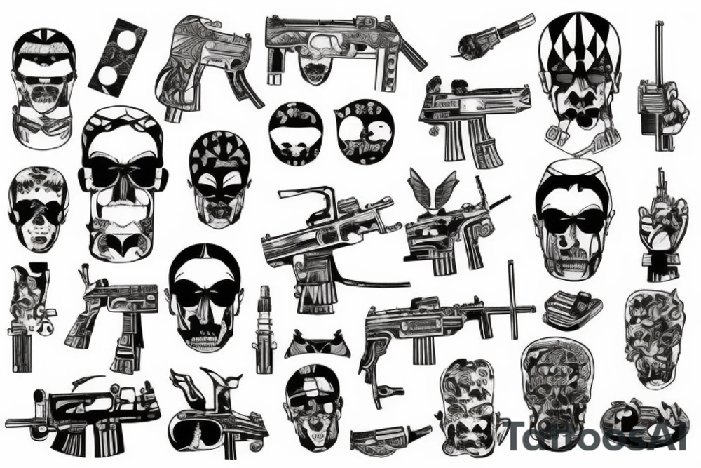 machine gun tattoo idea