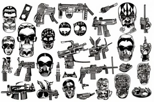 machine gun tattoo idea