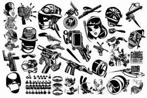 machine gun tattoo idea