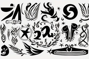 Birth month and birth symbol and date April 5, 1989 tattoo idea