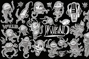 music weed aliens love tattoo idea