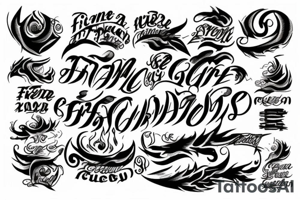 The inscription about fire tattoo idea