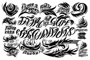 The inscription about fire tattoo idea