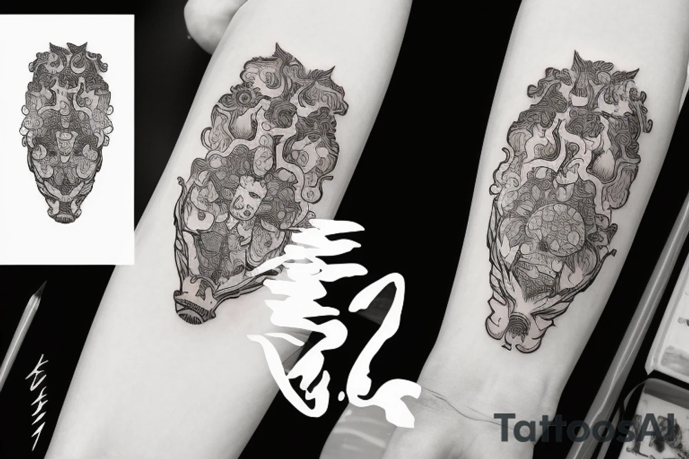 The inscription about fire tattoo idea