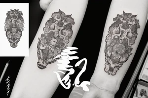 The inscription about fire tattoo idea