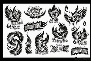 The inscription about fire tattoo idea