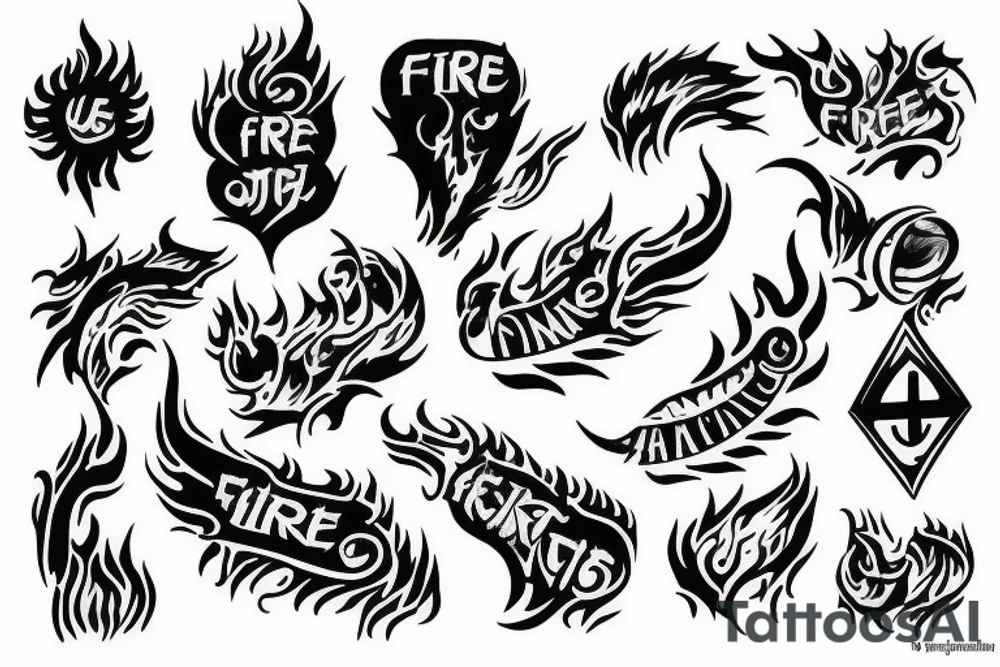 The inscription about fire tattoo idea