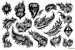 The inscription about fire tattoo idea