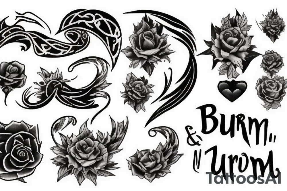 The inscription "burn, but..." tattoo idea