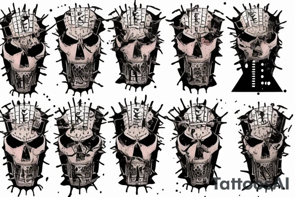 Trash polka horror hellraiser anime sleeve tattoo idea