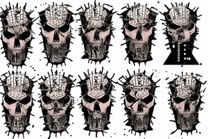 Trash polka horror hellraiser anime sleeve tattoo idea