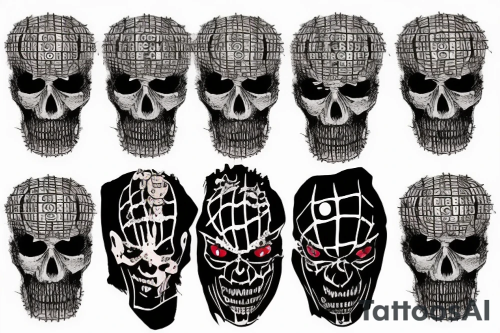 Trash polka horror hellraiser anime sleeve tattoo idea