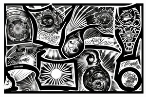 rising sun sun rays sun rise over ocean tattoo idea