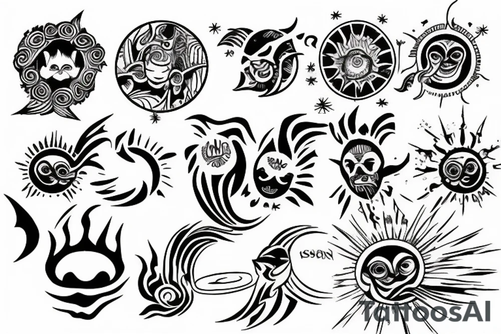 rising sun sun rays sun rise over ocean tattoo idea