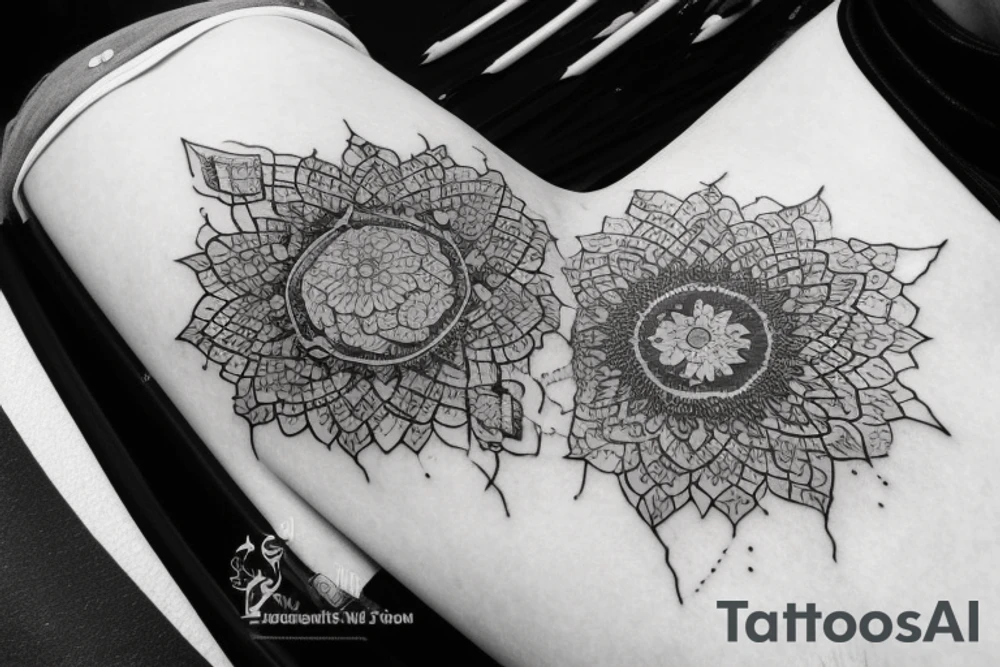 мужская тату, отсылки и загадочность, маленькие цветочки, дракон tattoo idea
