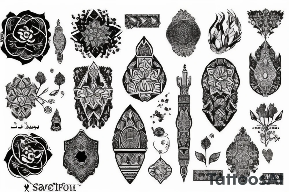 نیم قلب شکسته با نیم اسکلت tattoo idea