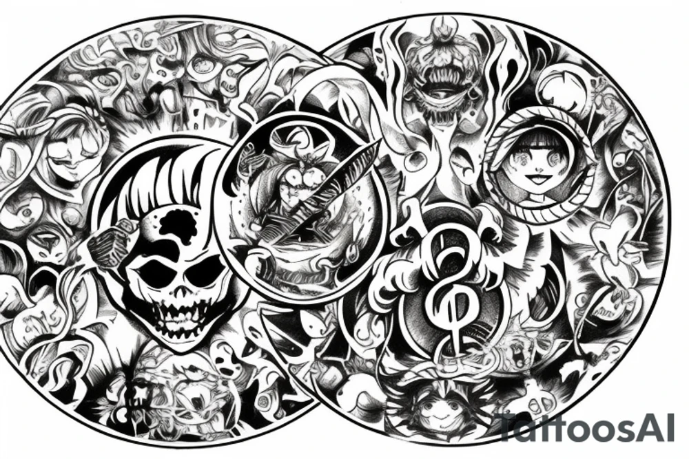 the seven deadly sins in the form of a circle tattoo idea
