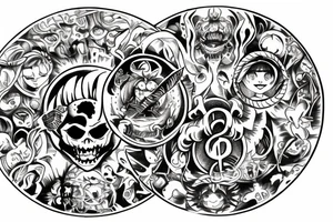 the seven deadly sins in the form of a circle tattoo idea