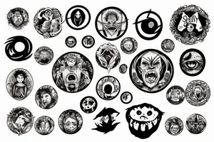 the seven deadly sins in the form of a circle tattoo idea
