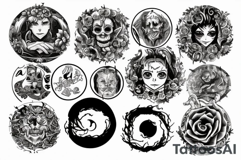 the seven deadly sins in the form of a circle tattoo idea