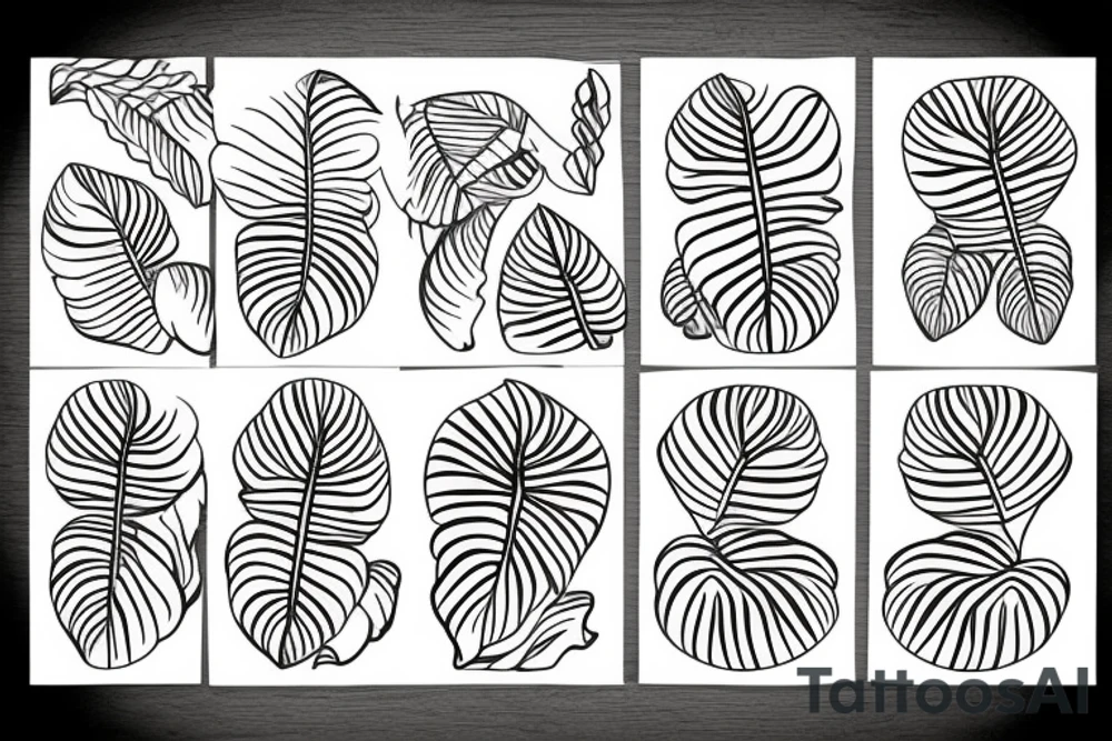 Monstera leaves with roots tattoo idea