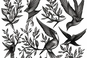nightingale in rowan branches tattoo idea