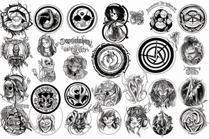all seven deadly sins in one circle tattoo idea