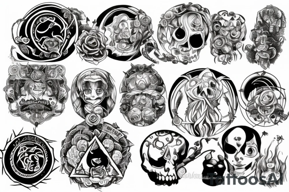 all seven deadly sins in one circle tattoo idea