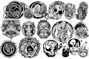 all seven deadly sins in one circle tattoo idea