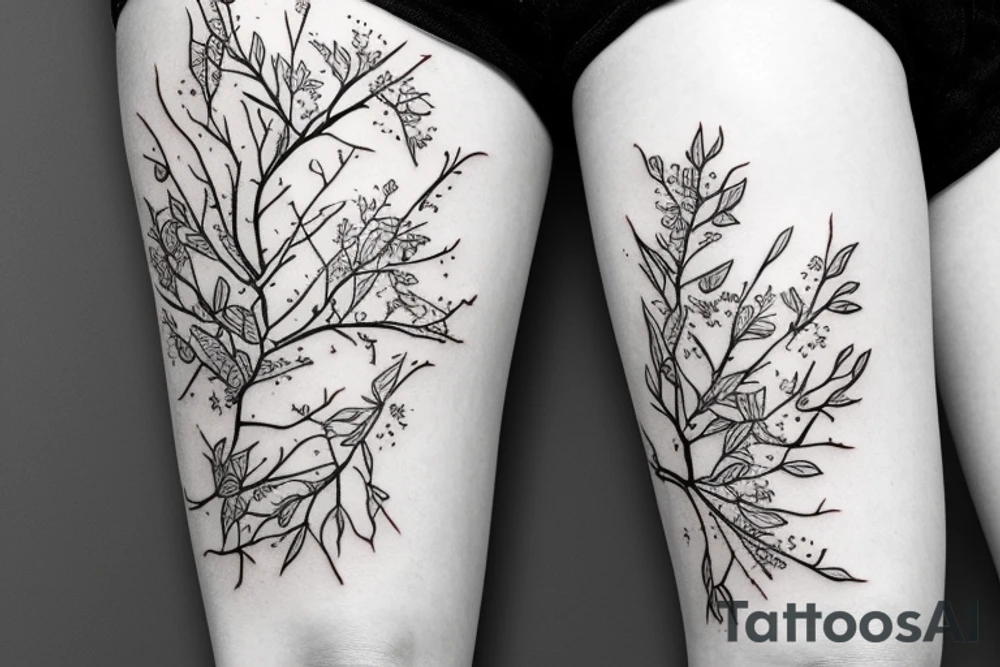 nightingale in rowan branches tattoo idea