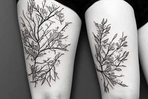 nightingale in rowan branches tattoo idea