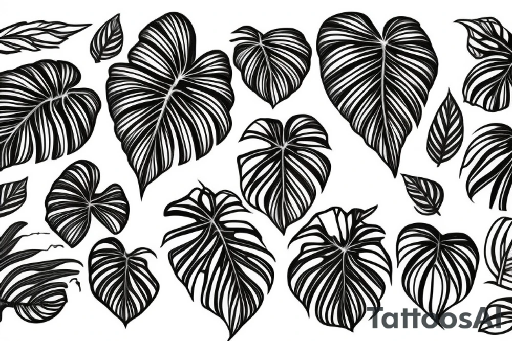 Plants Monstera with roots tattoo idea