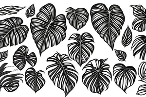 Plants Monstera with roots tattoo idea