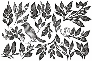 nightingale in rowan branches tattoo idea