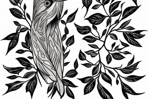 nightingale in rowan branches tattoo idea