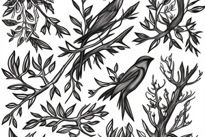 nightingale in rowan branches tattoo idea