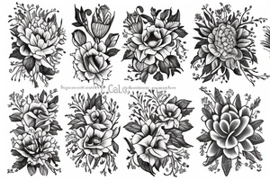 flowers in garden tattoo idea