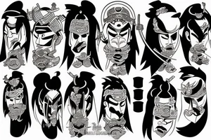 Japaness samurai style tattoo idea